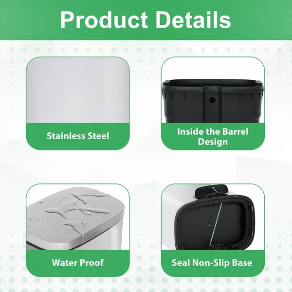 Trash Can Sleek Stainless Steel with Soft-Close Lid and Odor Control Modern Durable & Hygienic