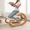 Ergonomic Kneeling Chair Wooden Rocking Chair with Comfortable Padded Seat Cushion & Knee Support Upright Posture Support Chair for Back Pain Relief Beige/Black/Gray