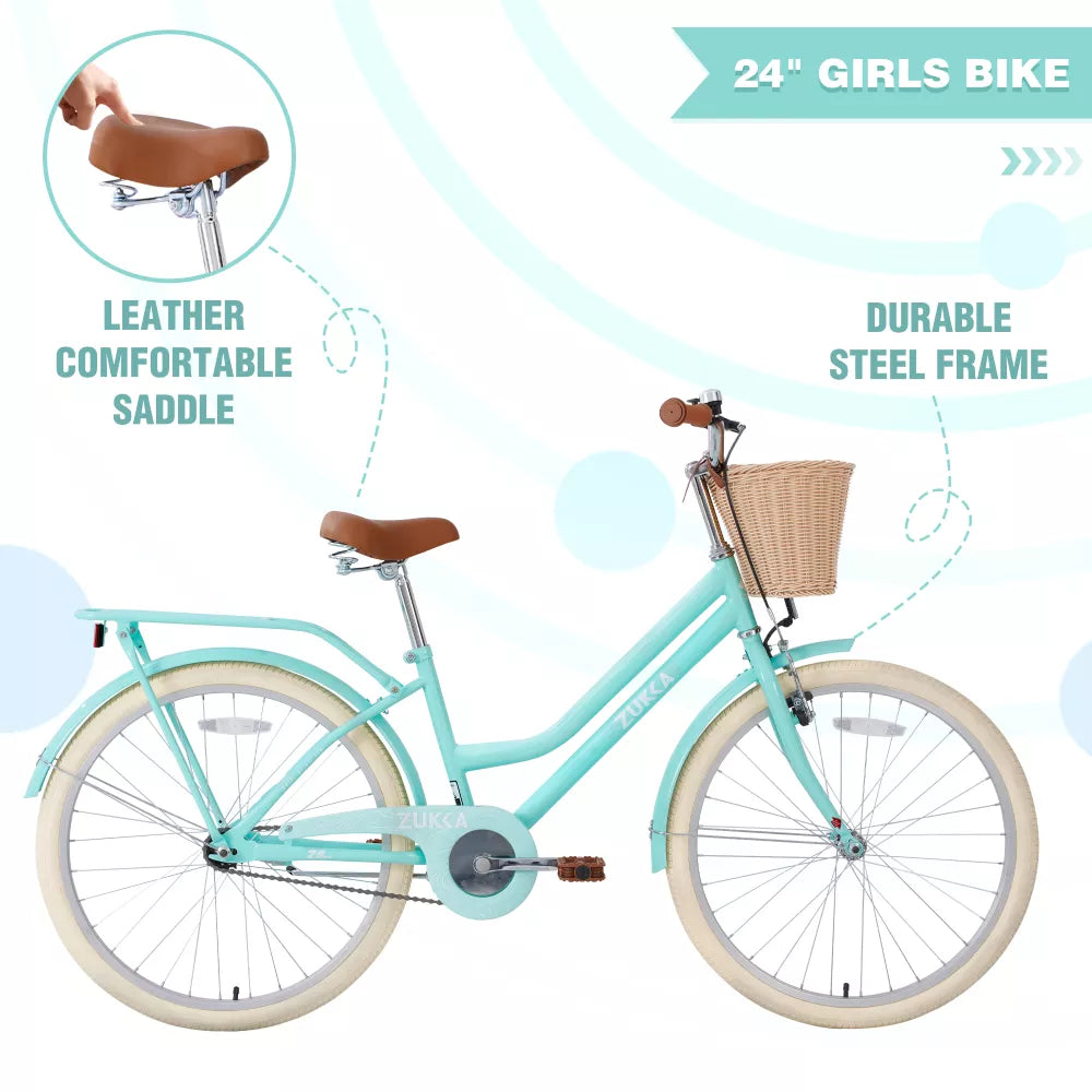 Bicycle, Garden & Outdoor Comfort Bike with Adjustable Saddle & Full-Coverage Chain Guard & Basket