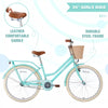 Bicycle, Garden & Outdoor Comfort Bike with Adjustable Saddle & Full-Coverage Chain Guard & Basket