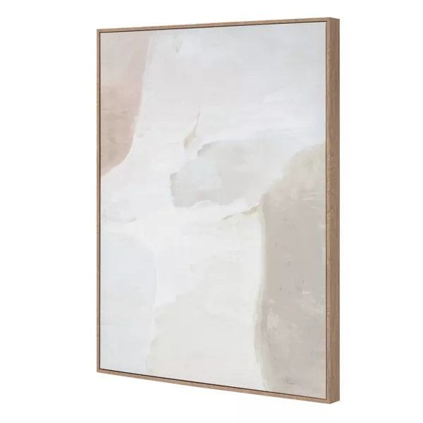 Neutral Abstract Lines Framed Canvas