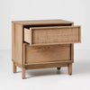 Wood & Cane Transitional Nightstand