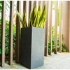 Rectangular Kante Lightweight Modern Tall Outdoor Planter Charcoal