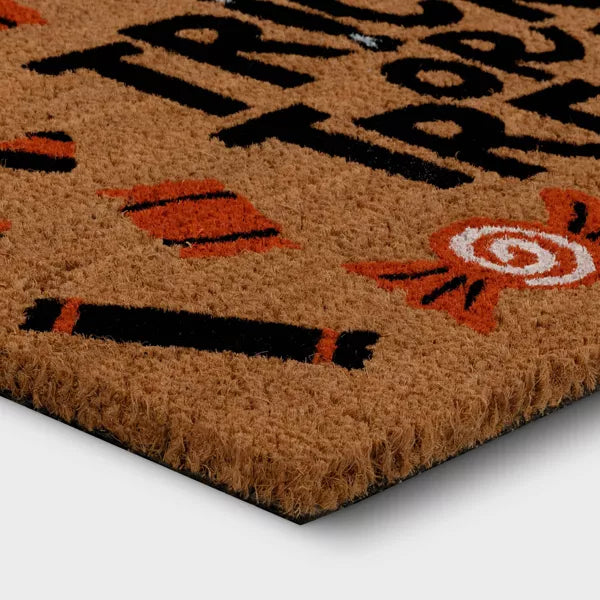 'Trick or Treat' Halloween Coir Doormat Orange