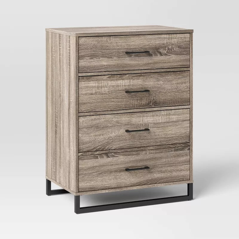 Mixed Material 4 Drawer Dresser