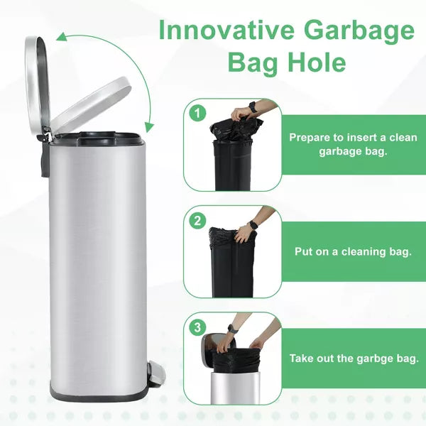 Trash Can Sleek Stainless Steel with Soft-Close Lid and Odor Control Modern Durable & Hygienic