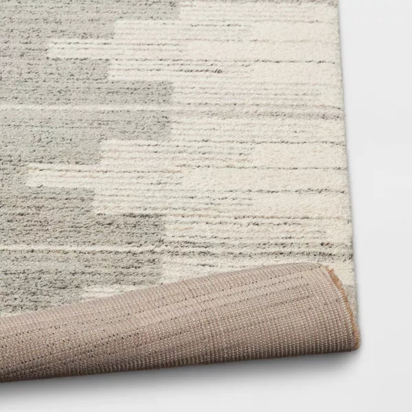 Modern Lines Plush Area Rug Cream 5'x7'