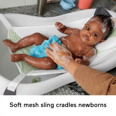 Baby to Toddler Bath 4-in-1 Sling ‘n Seat Tub with Removable Infant Support and 2 Toys, Puppy Perfection