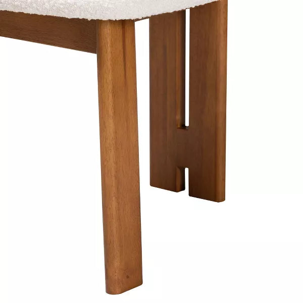 1-Piece Kacela Boucle Fabric and Wood Dining Chair