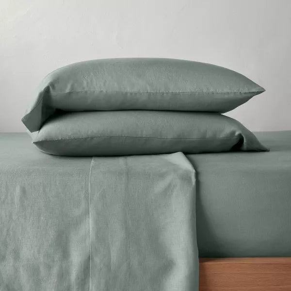 100% Washed Linen Solid Sheet Set - Full