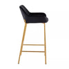 Set of 2 Daniella Metal/Velvet Barstools