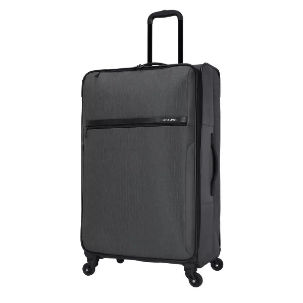 Softside Large Checked Spinner Suitcase - Gray Heather