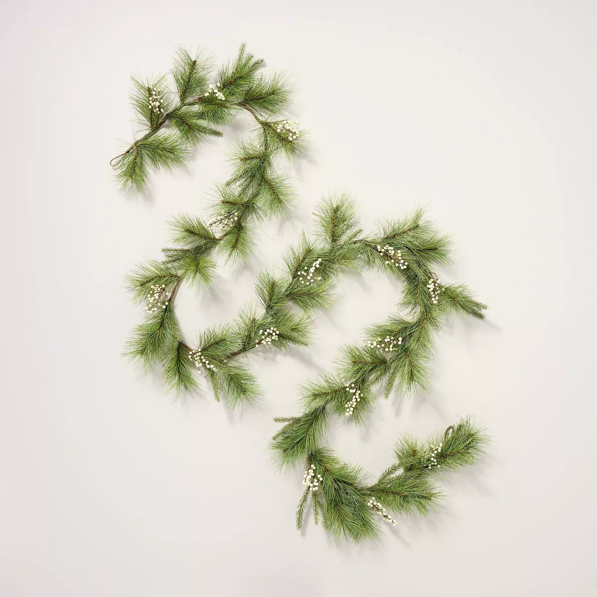 Faux Needle Pine and Snowberry Christmas Garland