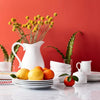 10pc Porcelain Beaded Rim Dinnerware Set White