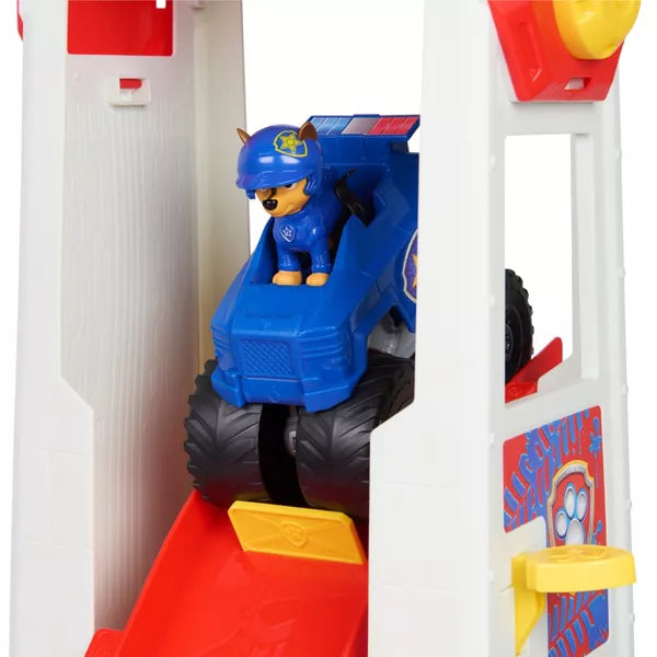 Rescue Wheels Tower: Lookout Playset with Chase Figure, Police Car, Battery-Powered, for Kids