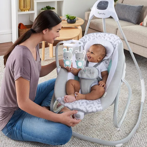 2-in-1 Multi-Direction Compact Baby Swing & Rocker with Vibrations - Raylan