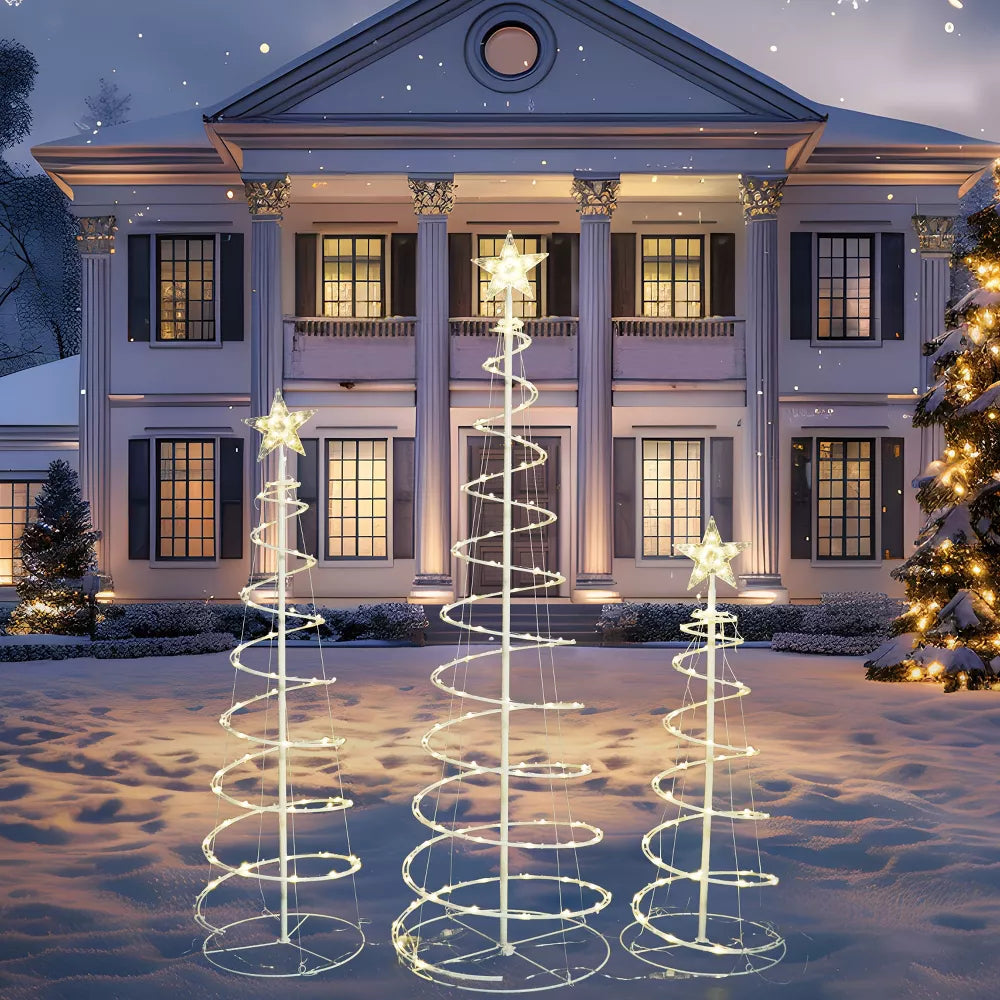 2 Packs Christmas Spiral Tree Yard Light Outdoor Decoration, final cut