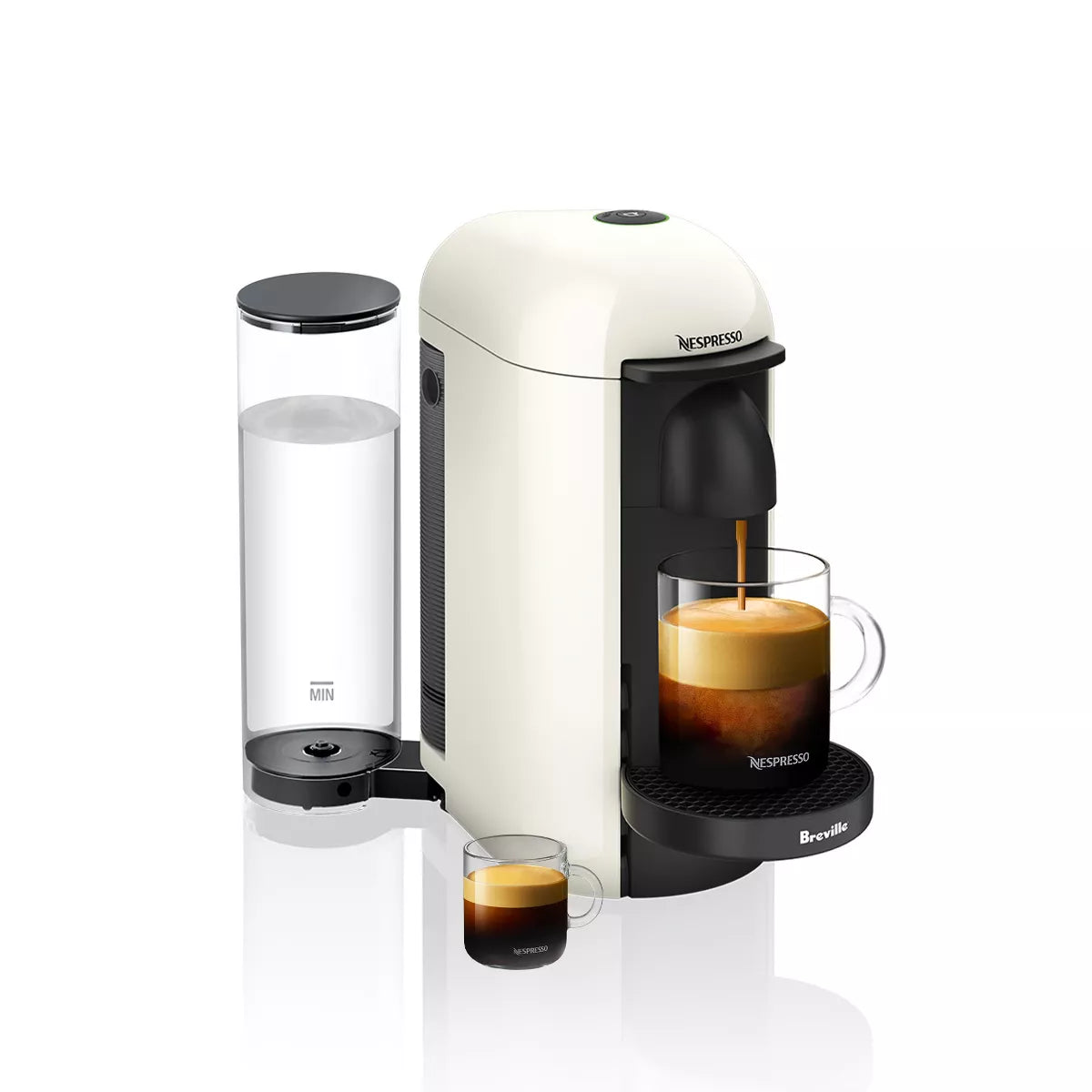 VertuoPlus Single-Serve Coffee Maker and Espresso Machine, White