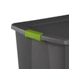 Latching Storage Tote - Gray with Green Latch