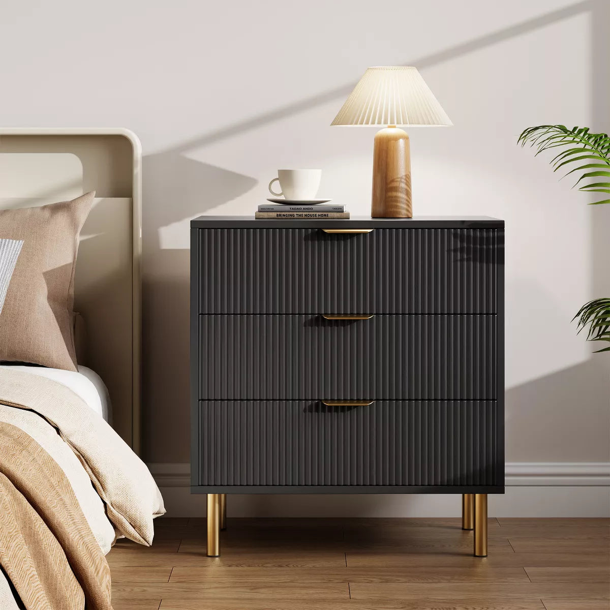 3 Drawer Dresser for Bedroom, Large Nightstand Chest of Drawers