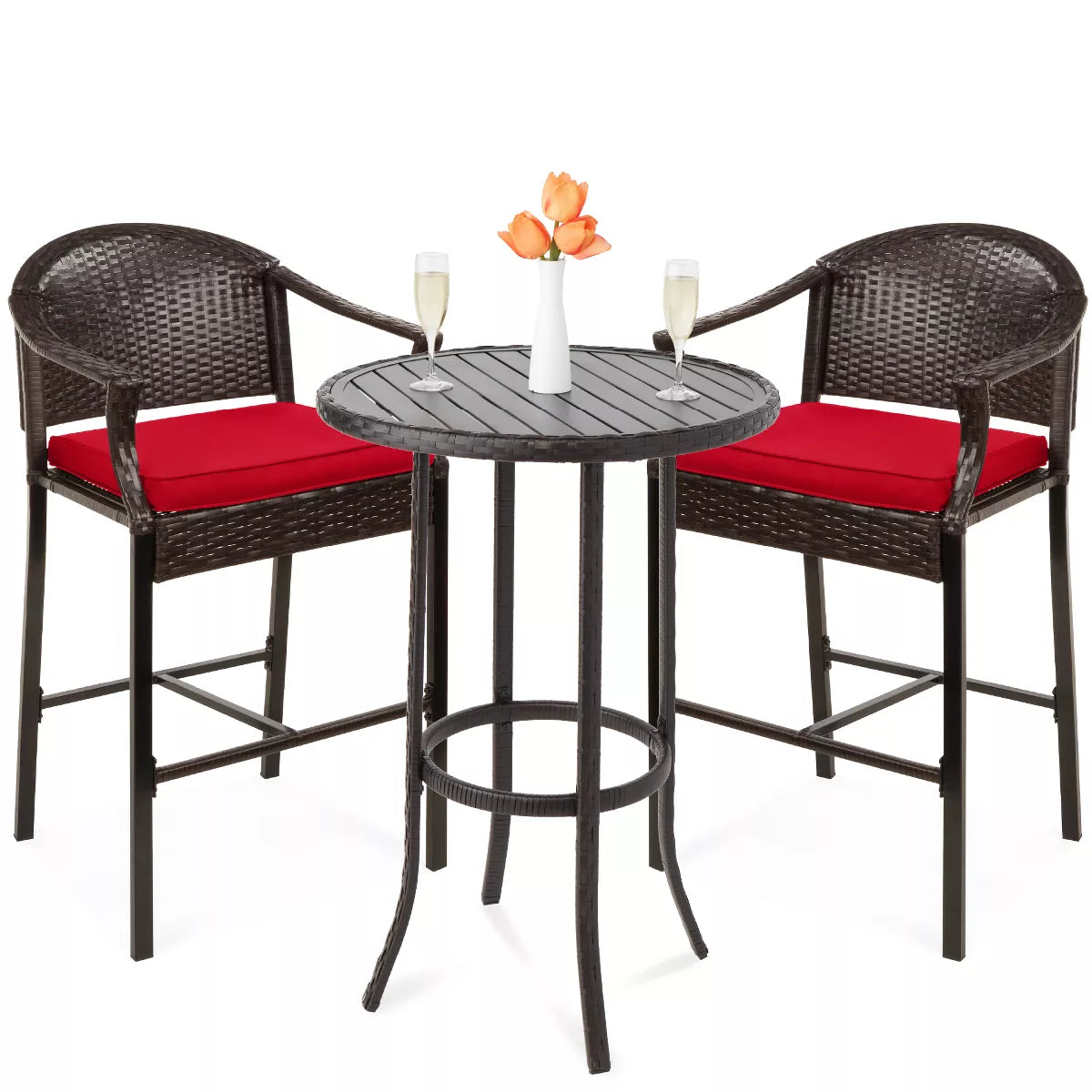 Best Choice Products Outdoor Bistro Bar Height Table - Black SHOWROOM ITEM