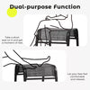 2-Pack Outdoor Teslin Fabric Footstools with Iron Frame - Waterproof