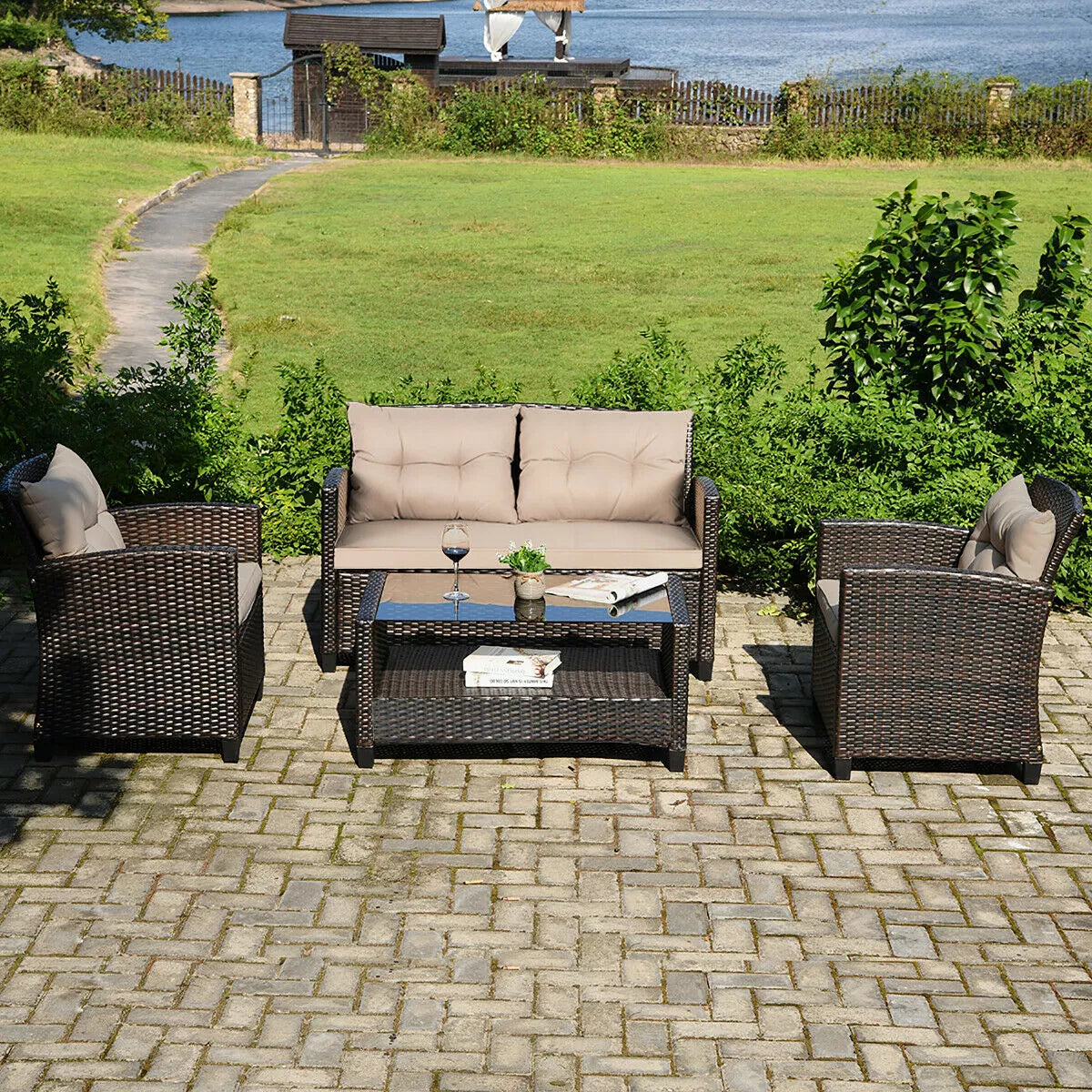 2 piece Outdoor Rattan Armchairs