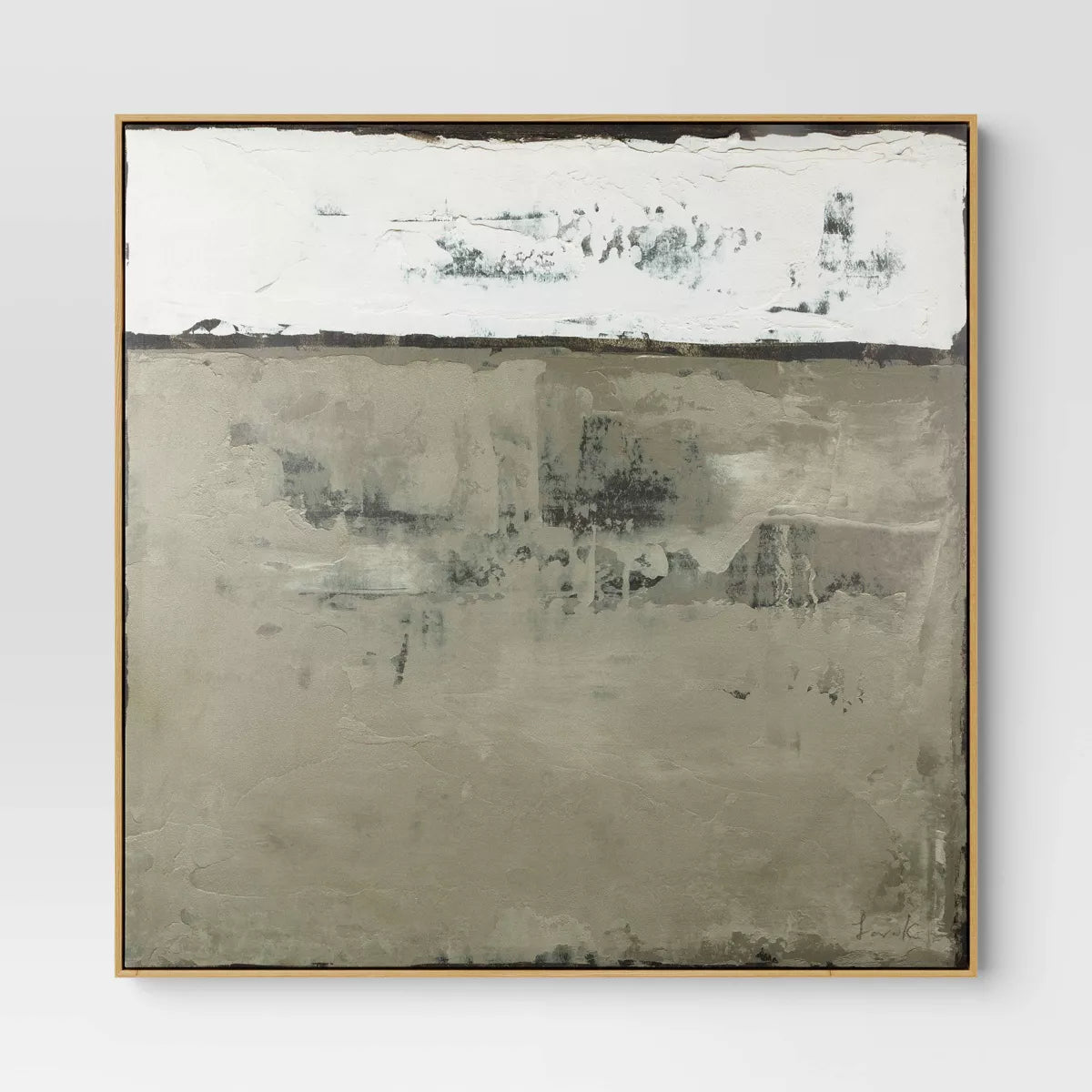 Color Block Abstract Canvas Framed Art Neutrals
