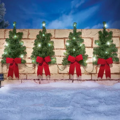 Solar Christmas Trees Wall & Fence Decor