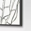 Botanical Sketch Framed Wall Canvas White/Black: Modern Vertical Digital Art Set