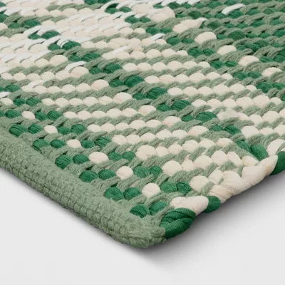4'x5'6" Plaid Chindi Handwoven Area Rug