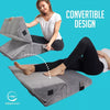 Bed Wedge Pillow - Memory Foam Cushion for Legs and Back Support - Acid Reflux, and GERD – Machine Washable - Grey