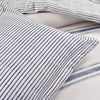 3pc California King Farmhouse Stripe Reversible Oversized Cotton Comforter Set Navy Blue: Machine Washable, OEKO-TEX Certified