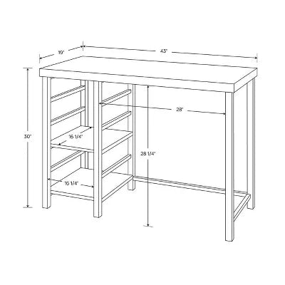 Adjustable Dorm Storage Desk Black, final cut