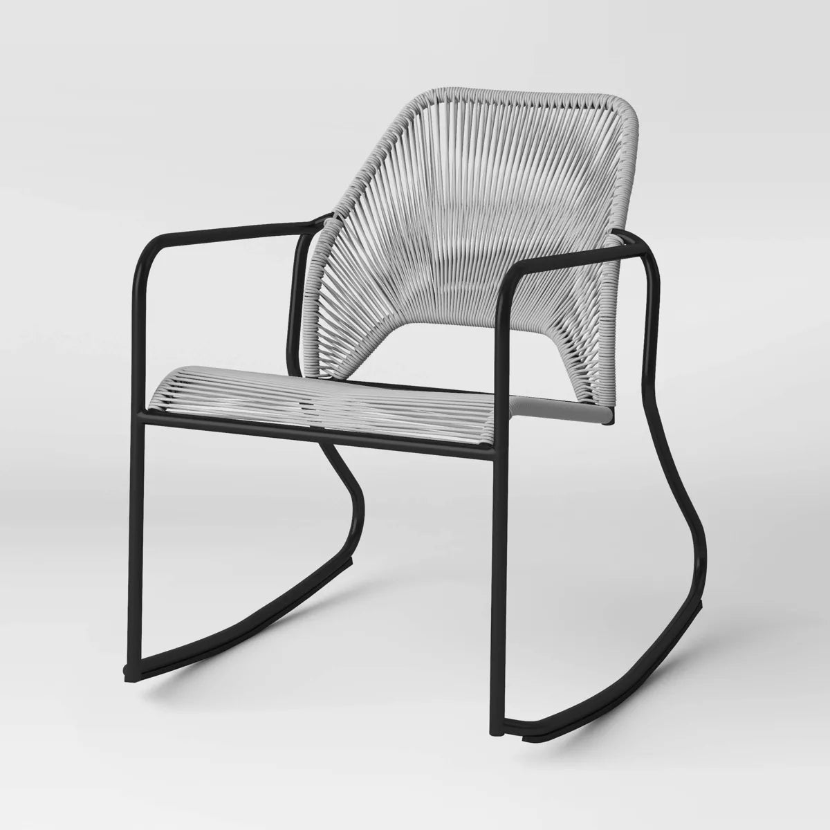 Fisher Stack & Wicker Outdoor Patio Chair, Rocking, Gray