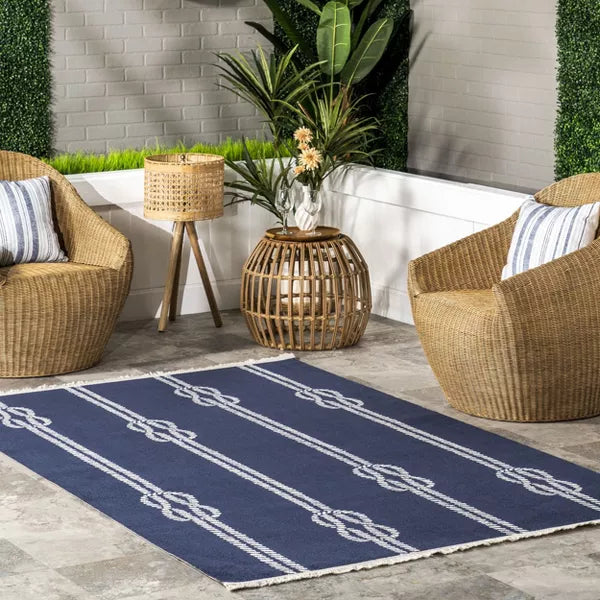 Ida Coastal Ropes Indoor/Outdoor Fringe Area Rug