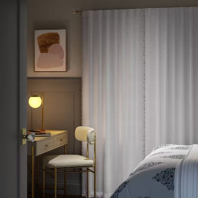 Blackout Slub Weave Raw Edge Curtain Panel