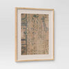 (Set of 2)Textured Fabric Framed Wall Art -  Burlap Material, Abstract Digital Art, Beige Polystyrene Frame