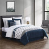 Ellison Embroidered Colorblock Comforter Bedding Set Dark Teal King