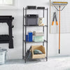 4 Tier Wire Shelving Black - Steel Utility Storage, Adjustable Feet & Shelves