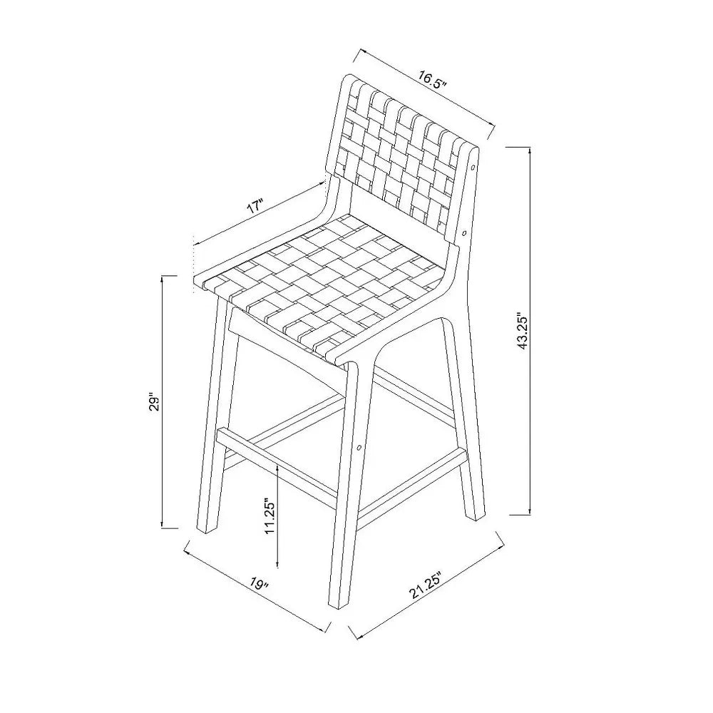 Ceylon Woven and Wood Barstool