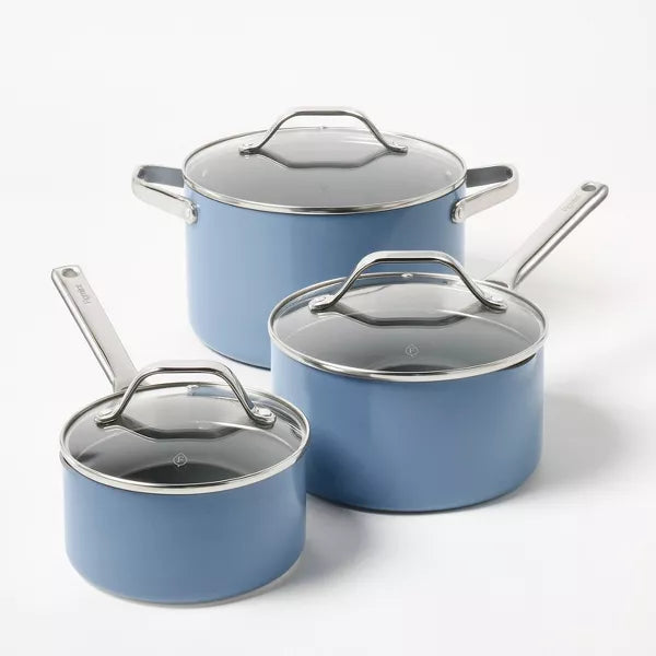 12pc Nonstick Ceramic Coated Aluminum Cookware Set