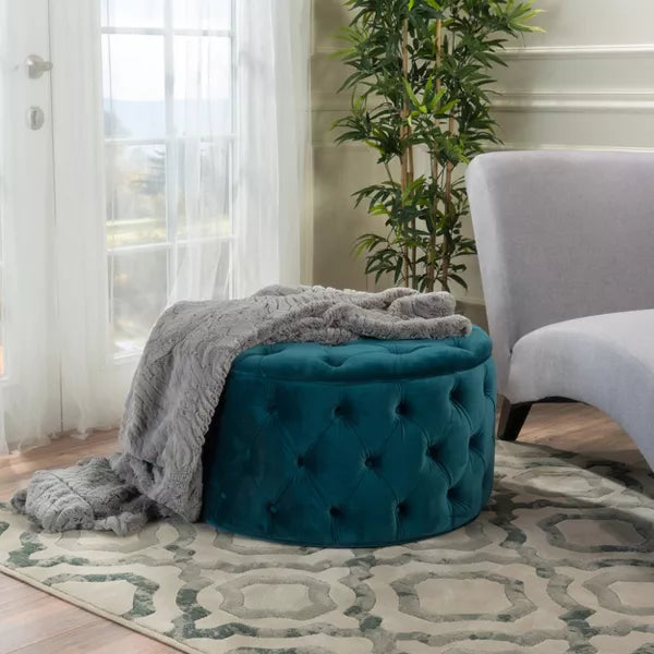 Zelfa New Velvet Ottoman