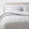 3pc Luxe Striped Damask Comforter and Sham Set - King