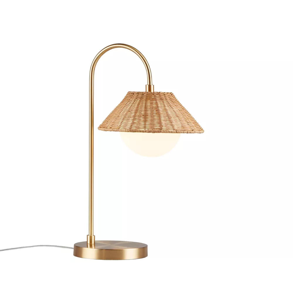 Ink+Ivy 13"x10" Laguna Rattan Weave Shade Table Lamp