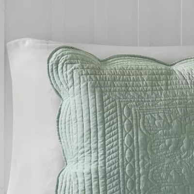 3pc Genoa Scalloped Edge Reversible Coverlet Set - Full/Queen