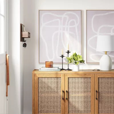 (Set of 2) Line Drawing Wall Canvases Gray/White