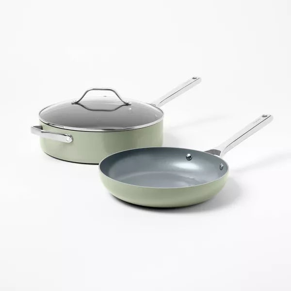 7pc Nonstick Ceramic Coated Aluminum Cookware Set
