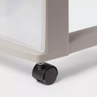3 Drawer Wide Cart Tower Gray