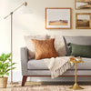 Crosby Bell Floor Lamp Brass with Glass Shade